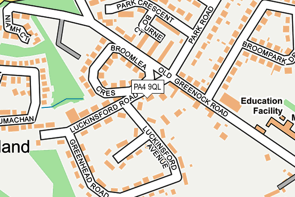 PA4 9QL map - OS OpenMap – Local (Ordnance Survey)