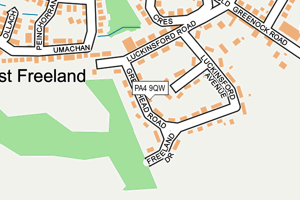 PA4 9QW map - OS OpenMap – Local (Ordnance Survey)