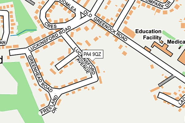PA4 9QZ map - OS OpenMap – Local (Ordnance Survey)