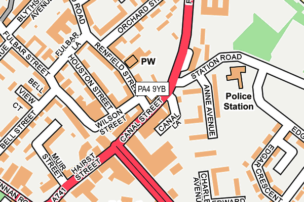 PA4 9YB map - OS OpenMap – Local (Ordnance Survey)