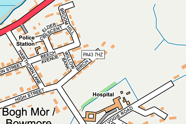 PA43 7HZ map - OS OpenMap – Local (Ordnance Survey)
