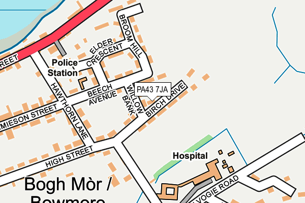 PA43 7JA map - OS OpenMap – Local (Ordnance Survey)