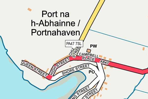 PA47 7SL map - OS OpenMap – Local (Ordnance Survey)