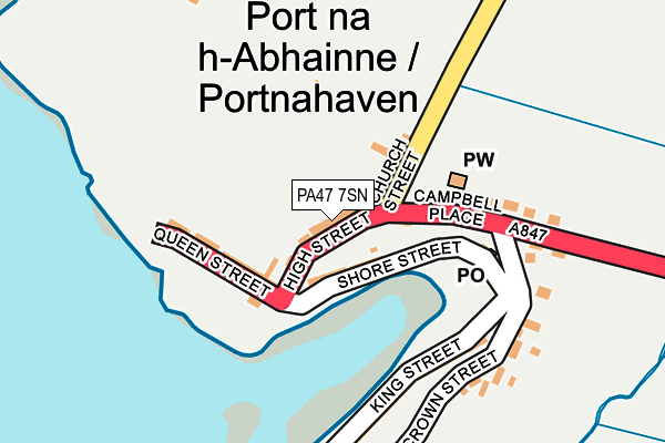 PA47 7SN map - OS OpenMap – Local (Ordnance Survey)