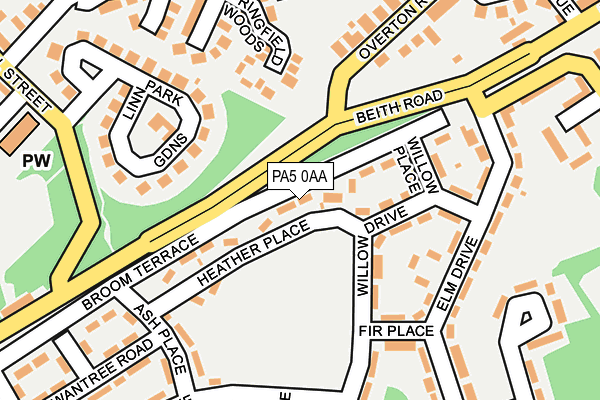 PA5 0AA map - OS OpenMap – Local (Ordnance Survey)