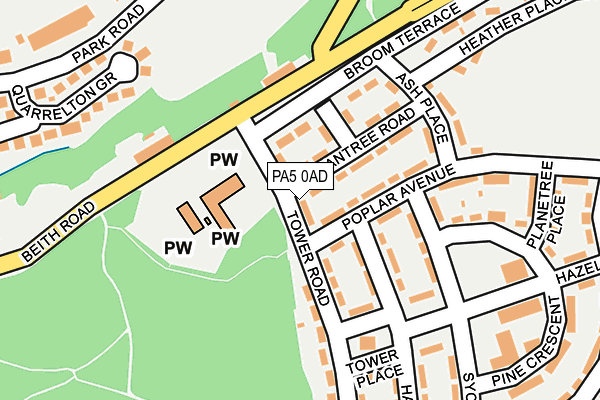 PA5 0AD map - OS OpenMap – Local (Ordnance Survey)