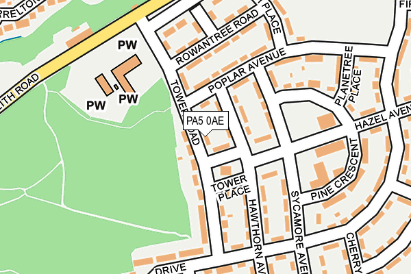 PA5 0AE map - OS OpenMap – Local (Ordnance Survey)
