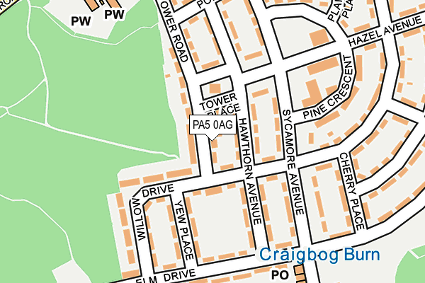 PA5 0AG map - OS OpenMap – Local (Ordnance Survey)