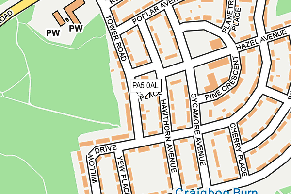 PA5 0AL map - OS OpenMap – Local (Ordnance Survey)