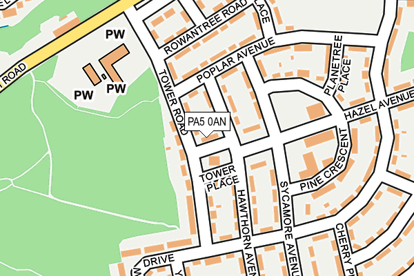 PA5 0AN map - OS OpenMap – Local (Ordnance Survey)