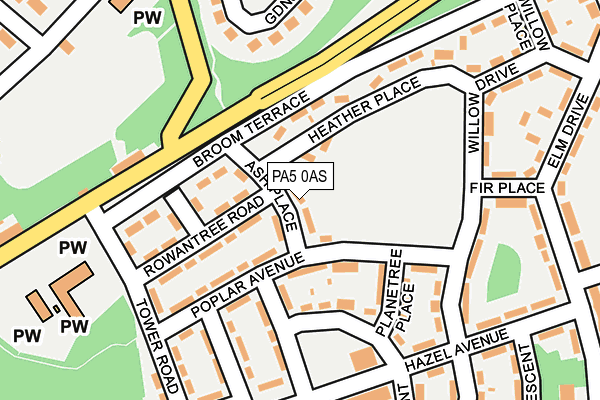 PA5 0AS map - OS OpenMap – Local (Ordnance Survey)
