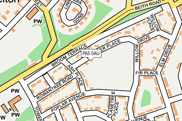 PA5 0AU map - OS OpenMap – Local (Ordnance Survey)