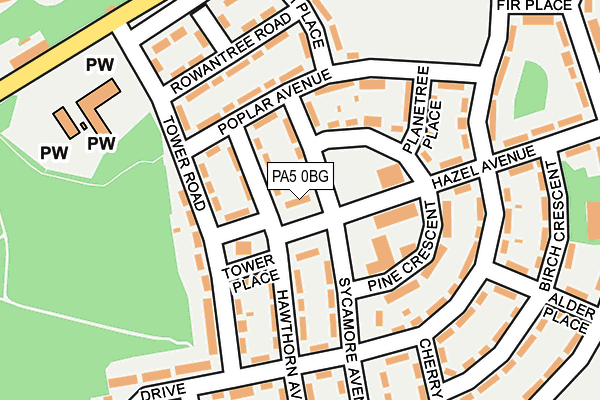 PA5 0BG map - OS OpenMap – Local (Ordnance Survey)