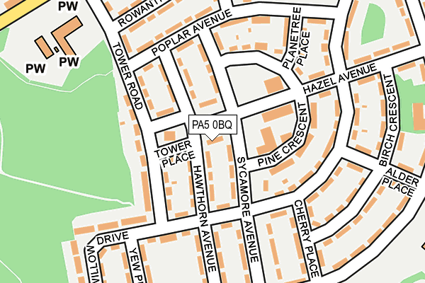 PA5 0BQ map - OS OpenMap – Local (Ordnance Survey)