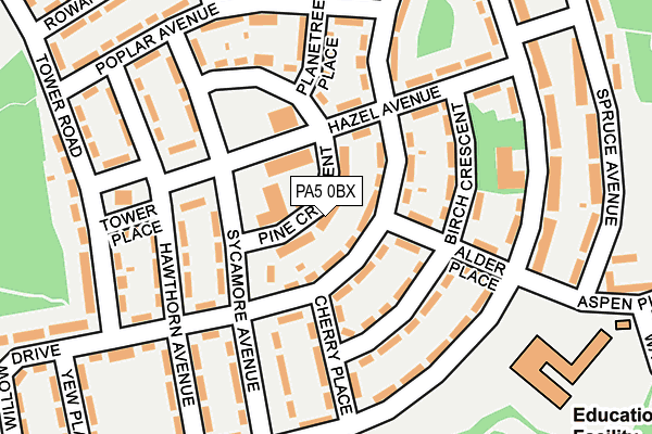 PA5 0BX map - OS OpenMap – Local (Ordnance Survey)