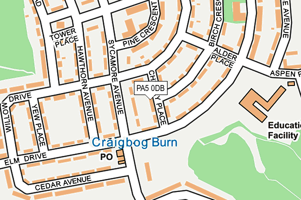 PA5 0DB map - OS OpenMap – Local (Ordnance Survey)