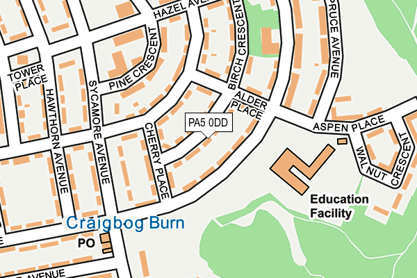 PA5 0DD map - OS OpenMap – Local (Ordnance Survey)