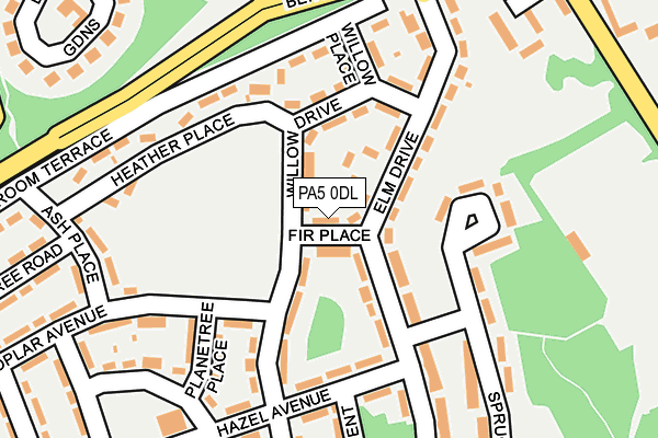 PA5 0DL map - OS OpenMap – Local (Ordnance Survey)