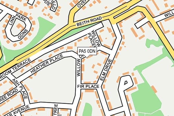 PA5 0DN map - OS OpenMap – Local (Ordnance Survey)