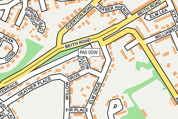 PA5 0DW map - OS OpenMap – Local (Ordnance Survey)
