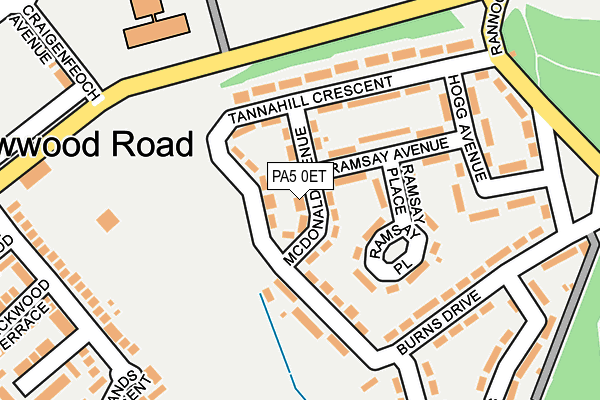 PA5 0ET map - OS OpenMap – Local (Ordnance Survey)