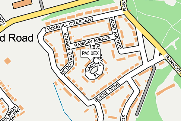 PA5 0EX map - OS OpenMap – Local (Ordnance Survey)