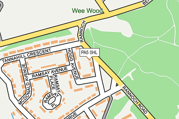 PA5 0HL map - OS OpenMap – Local (Ordnance Survey)