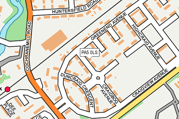 PA5 0LS map - OS OpenMap – Local (Ordnance Survey)