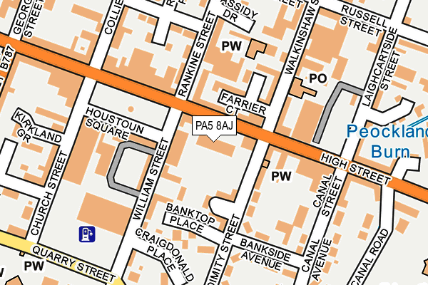 PA5 8AJ map - OS OpenMap – Local (Ordnance Survey)