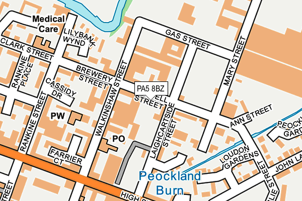 PA5 8BZ map - OS OpenMap – Local (Ordnance Survey)