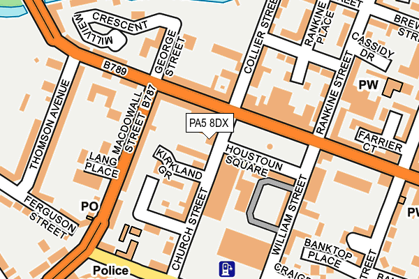 PA5 8DX map - OS OpenMap – Local (Ordnance Survey)