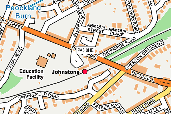 Map of JOHNSTONE WASH LTD at local scale