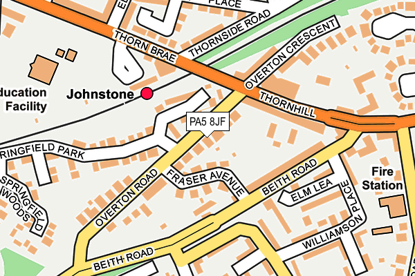 PA5 8JF map - OS OpenMap – Local (Ordnance Survey)