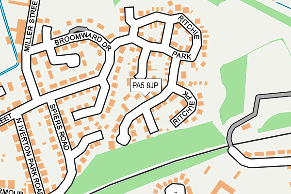 PA5 8JP map - OS OpenMap – Local (Ordnance Survey)
