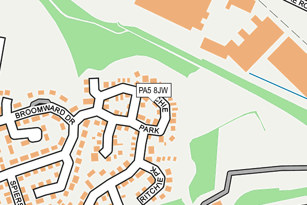 PA5 8JW map - OS OpenMap – Local (Ordnance Survey)