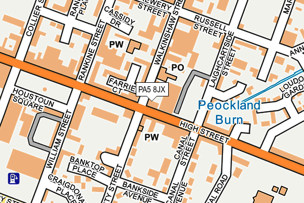 PA5 8JX map - OS OpenMap – Local (Ordnance Survey)