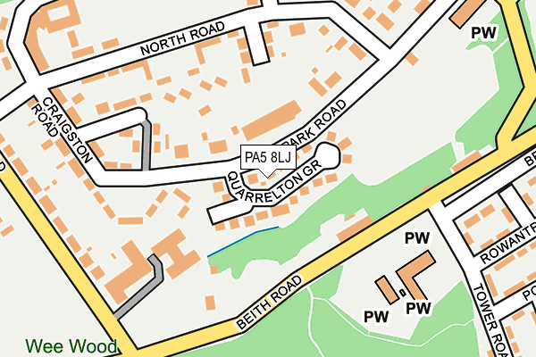 PA5 8LJ map - OS OpenMap – Local (Ordnance Survey)