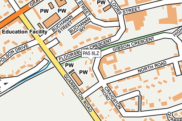 PA5 8LZ map - OS OpenMap – Local (Ordnance Survey)