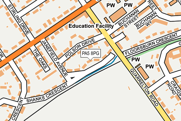 PA5 8PG map - OS OpenMap – Local (Ordnance Survey)