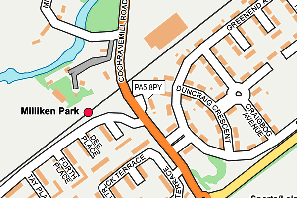 PA5 8PY map - OS OpenMap – Local (Ordnance Survey)