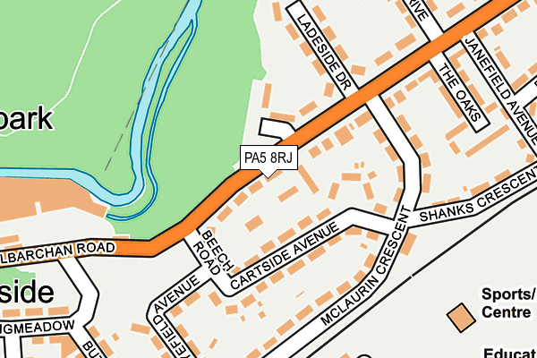 PA5 8RJ map - OS OpenMap – Local (Ordnance Survey)