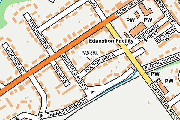 PA5 8RU map - OS OpenMap – Local (Ordnance Survey)