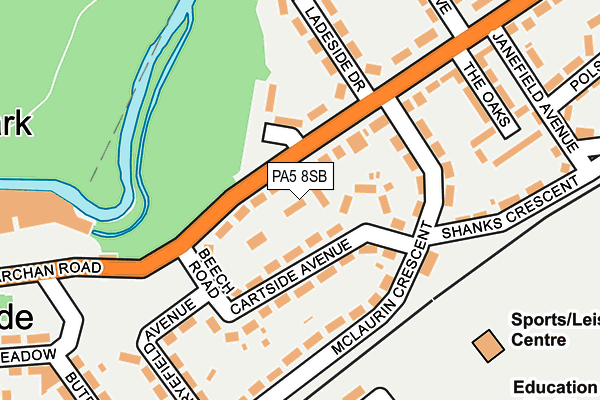 PA5 8SB map - OS OpenMap – Local (Ordnance Survey)