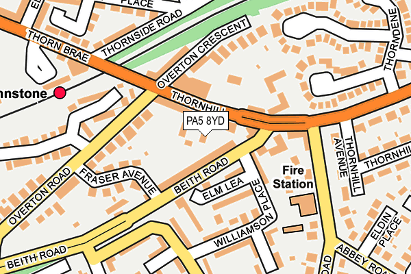 PA5 8YD map - OS OpenMap – Local (Ordnance Survey)