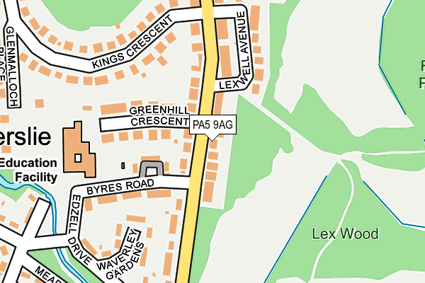 PA5 9AG map - OS OpenMap – Local (Ordnance Survey)