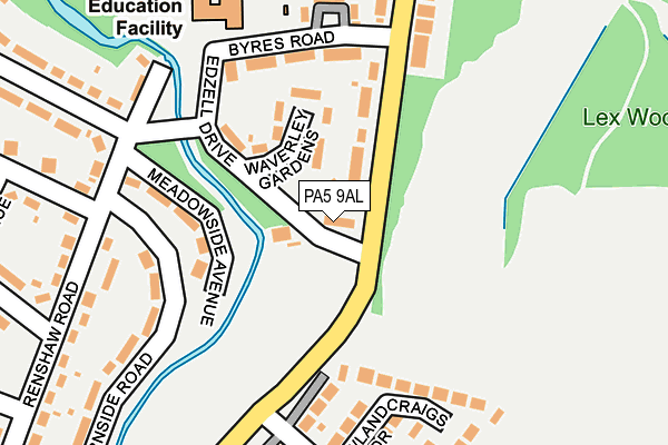PA5 9AL map - OS OpenMap – Local (Ordnance Survey)