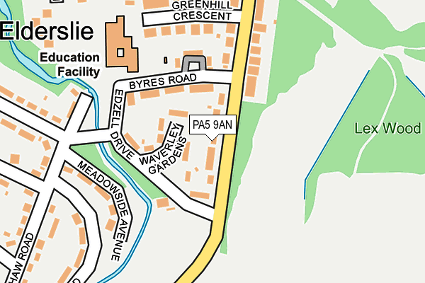 PA5 9AN map - OS OpenMap – Local (Ordnance Survey)