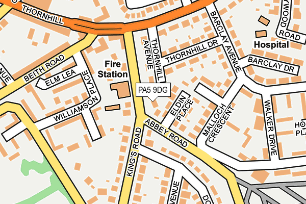 PA5 9DG map - OS OpenMap – Local (Ordnance Survey)