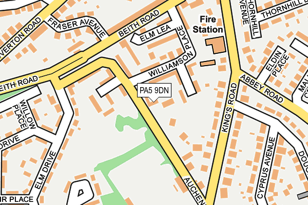 PA5 9DN map - OS OpenMap – Local (Ordnance Survey)