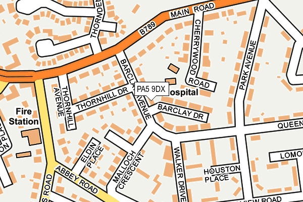 PA5 9DX map - OS OpenMap – Local (Ordnance Survey)